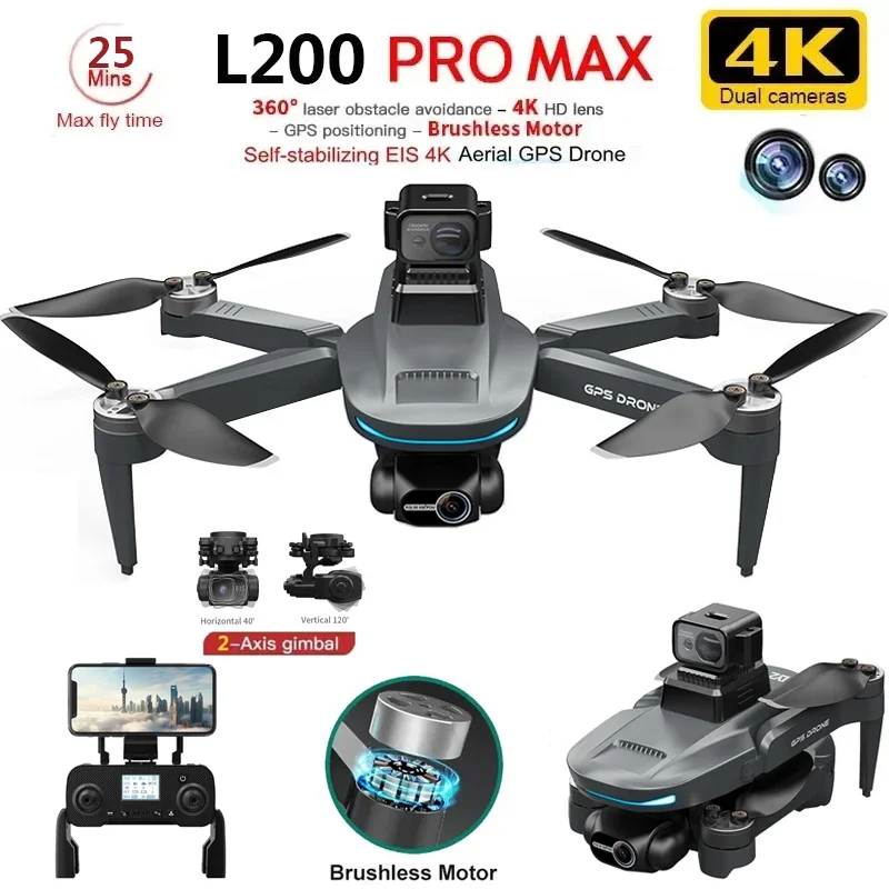 L200 PRO MAX Drone 4K 2-Axis P - مراجعة Rc Helicopter Electric وسعره