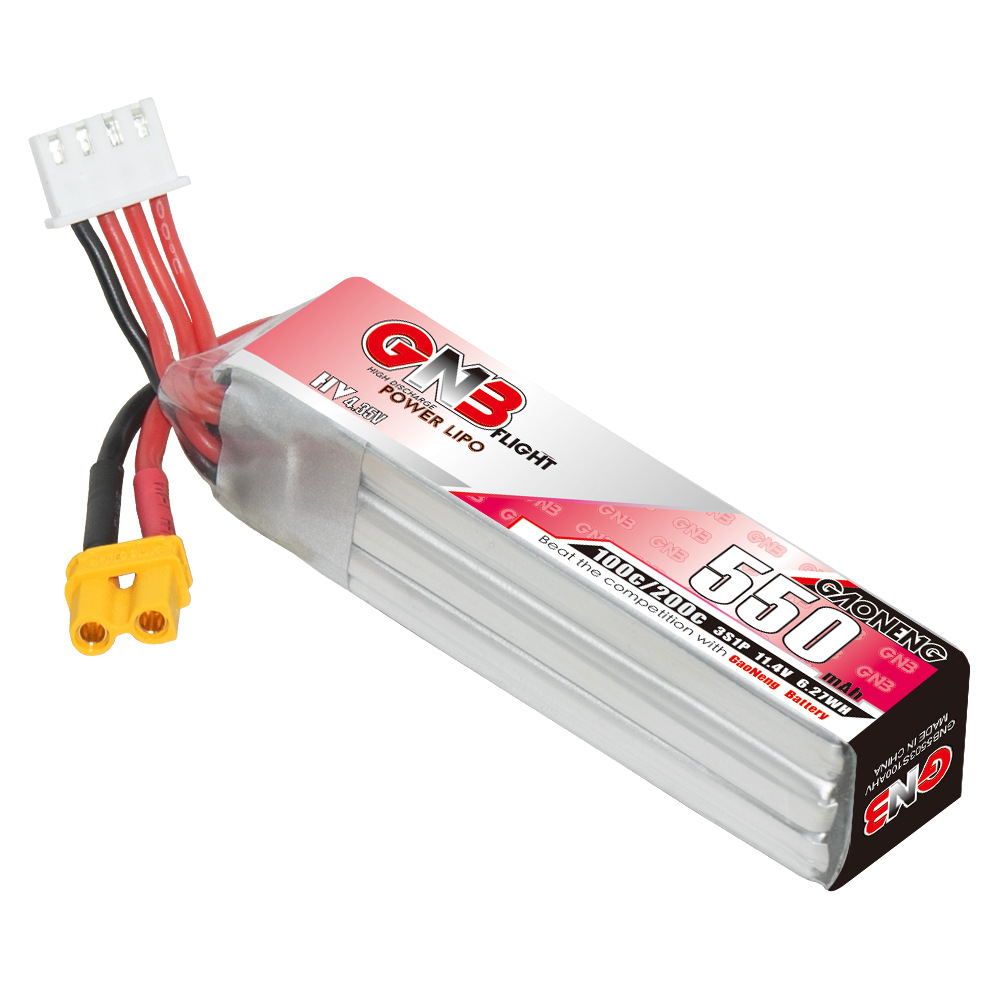 GNB HV 11.4V 550mAh 100C/200C  - مراجعة Rc Helicopter Parts وسعره