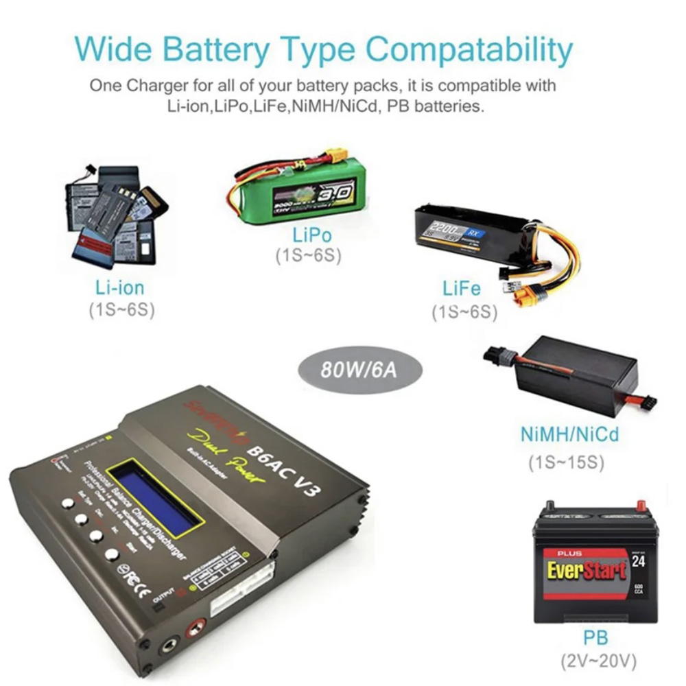 80W imax B6AC V3 Balance Charg - مراجعة Rc Helicopter Charger وسعره