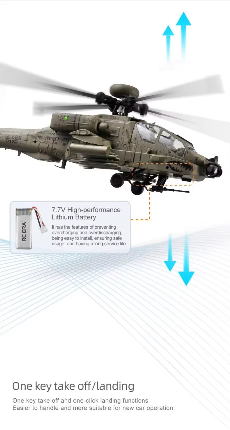 Rc Era Ah 64d Apache Helicopte - مراجعة Rc Helicopter Single Rotor وسعره