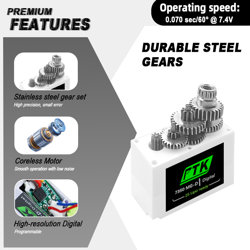 PTK 7350 MG-D 5.5g Digital Ser - مراجعة Rc Helicopter Servo وسعره